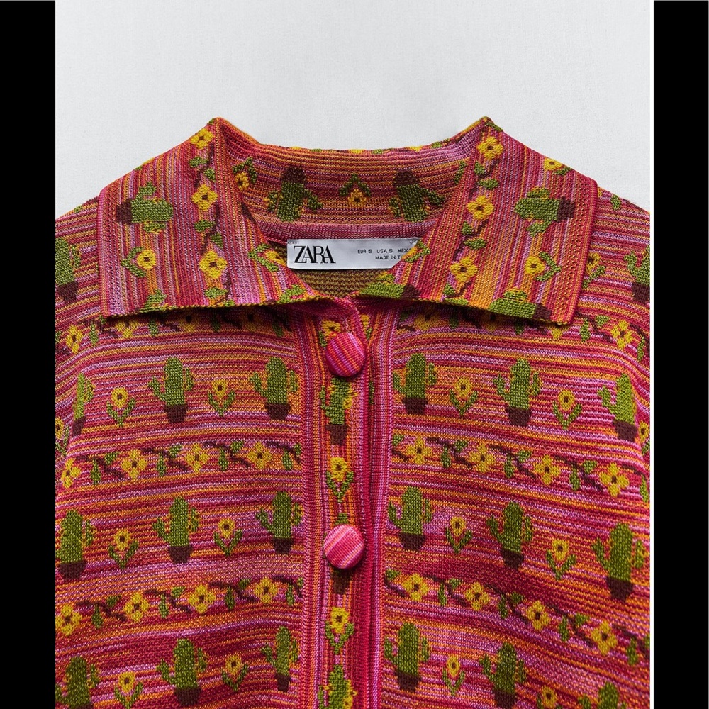 🌟 NEW Zara Knit Jacquard Jacket - Picture 6 of 6